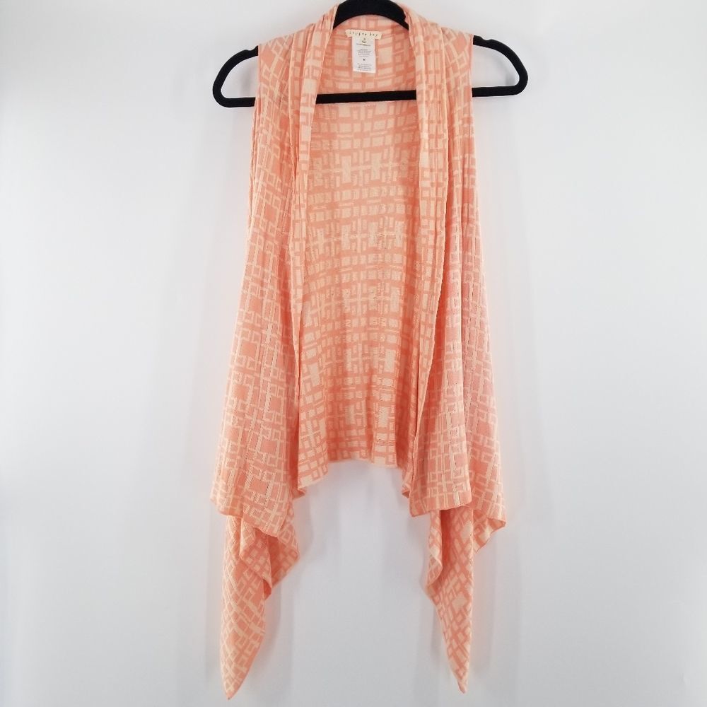 Copper key draped front open cardigan pink size M